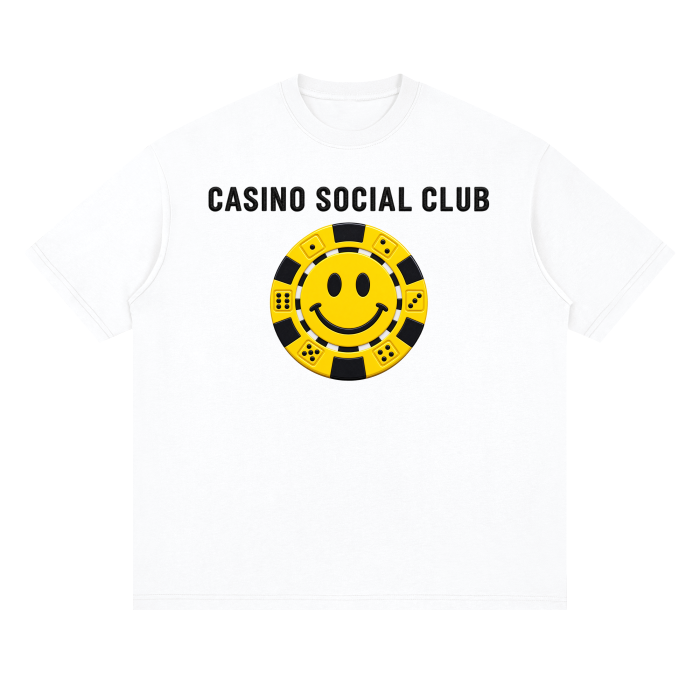 Casino Social Club Drop Shoulder Tee — Smiley Chip