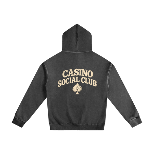Casino Social Club Vintage Wash Hoodie — Arched Logo