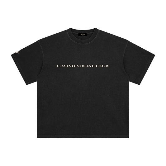 Casino Social Club Vintage Washed Tee — Chest Logo