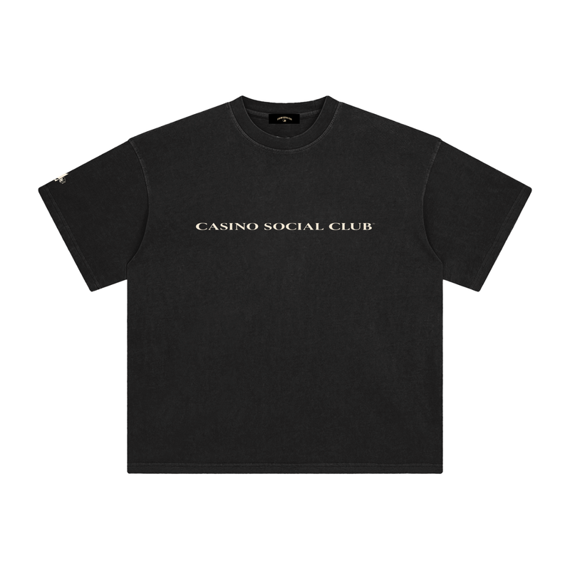 Casino Social Club Vintage Washed Tee — Chest Logo