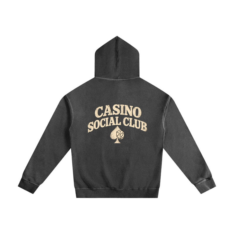 Casino Social Club Vintage Wash Hoodie — Arched Logo